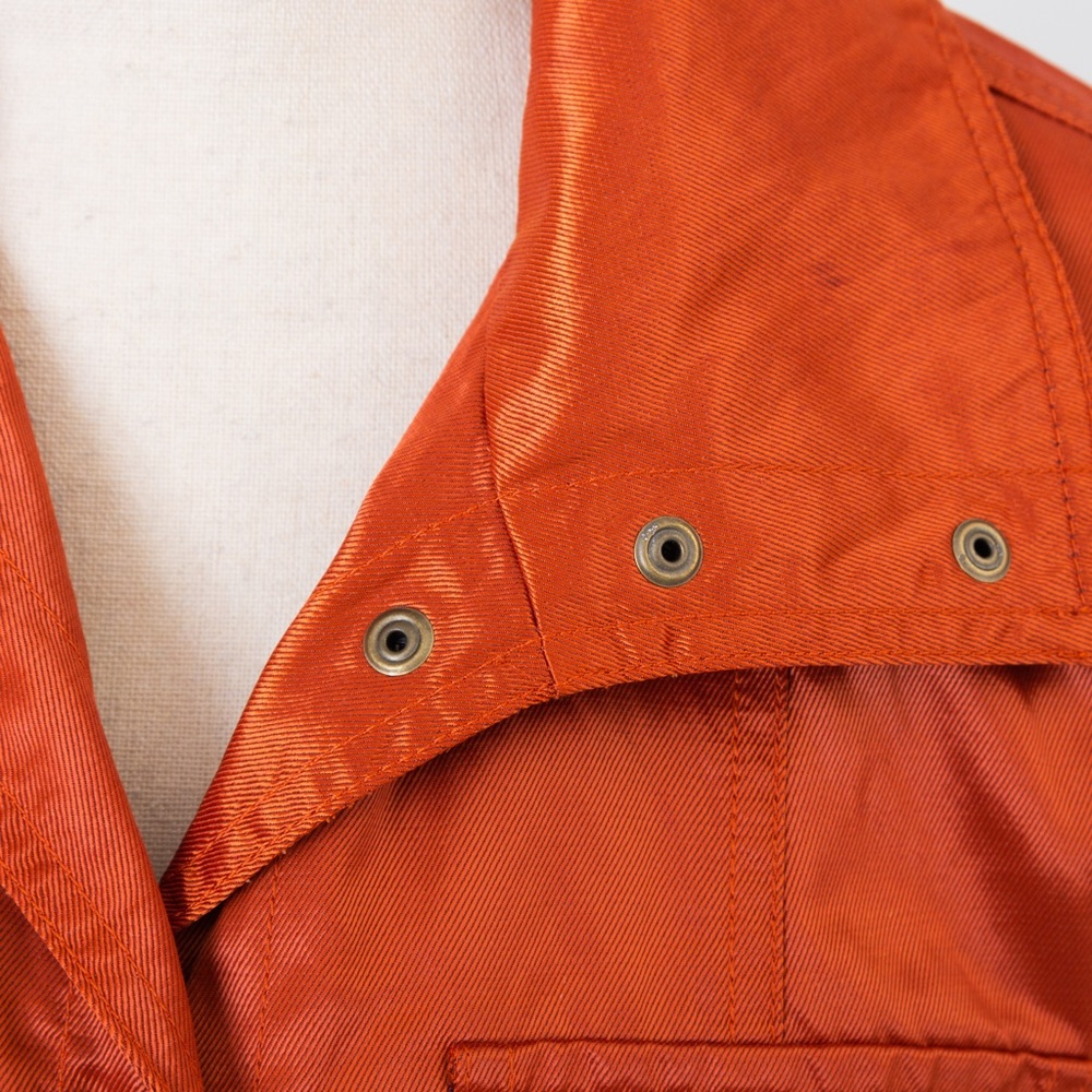 Metallic rust orange jacket wide collar light sheen statement jacket 8 Ruby Rd - Picture 7 of 13
